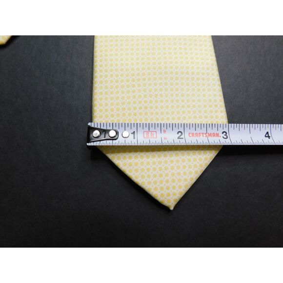 Michael Kors Men's Yellow Cream Neck Tie Silk Size 57 x 3 Micro Pattern - Picture 7 of 7